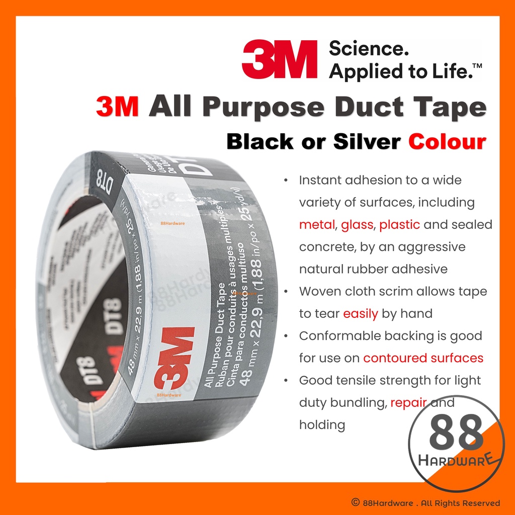3m all purpose waterproof duct tape dt8 / 3m tape / waterproof tape