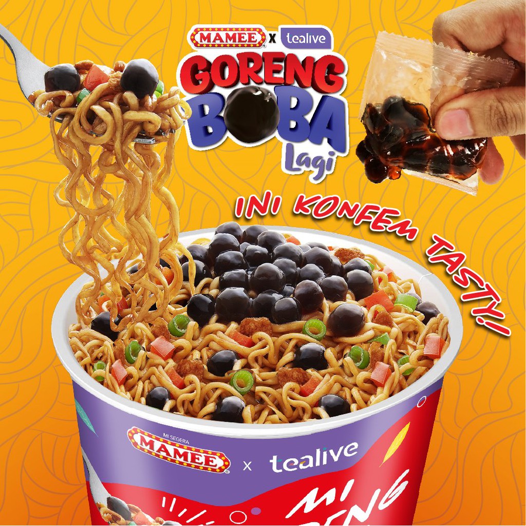 New Mee Goreng Boba By Mamee X Tealive Cup Instant Noodles 101gcup