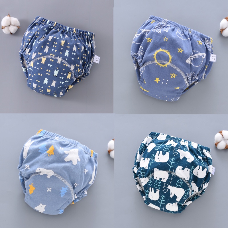 Baby Training Pants Cloth Diapers Washable Layers Gauze Cover