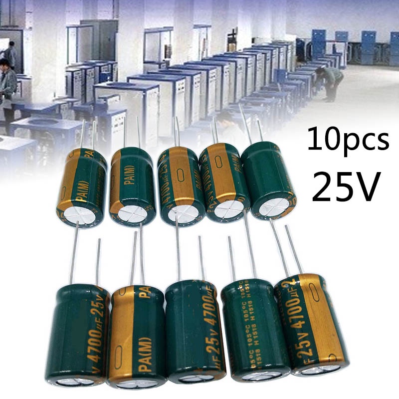 10 pieces New Electrolytic Capacitors 4700uF 4700mfd 25V +105℃ Radial ...