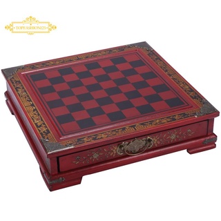 Foldable Vintage Chinese Chess Set Board Game Wood Chess Pieces  Collectibles