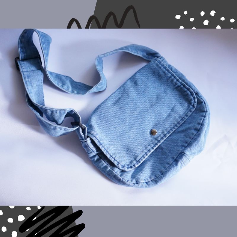 Denim SLING BAG.MESSENGER POSTMAN UNISEX Shopee Singapore