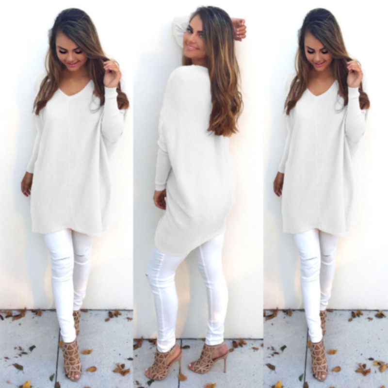 Autumn And Winter Fashion Women's Clothing Plus Size Long Sleeve Knitted Sweaters Solid Color Tops