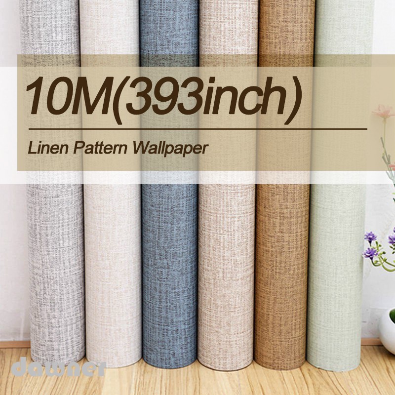 10M Pvc Self Adhesive Wallpaper Linen Pattern for Home for Bedroom