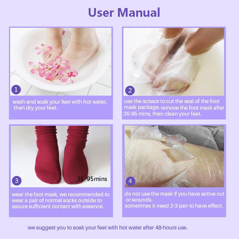 Lavender Exfoliating Foot Mask Moisturize Remove Dead Skin Feet Peeling