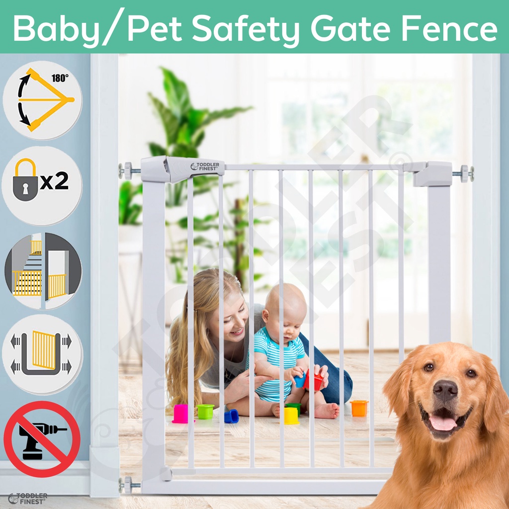 Auto Close Safety Baby Gate Infant Kids Child Dog Cat Pet Guard