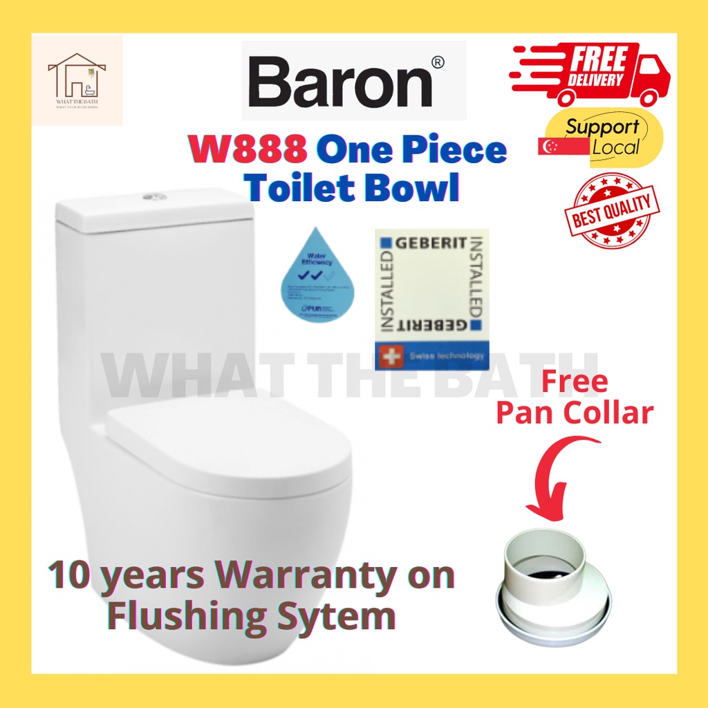 [SG SELLER] Baron brand W888 1Piece Toilet Bowl (Geberit Flushing