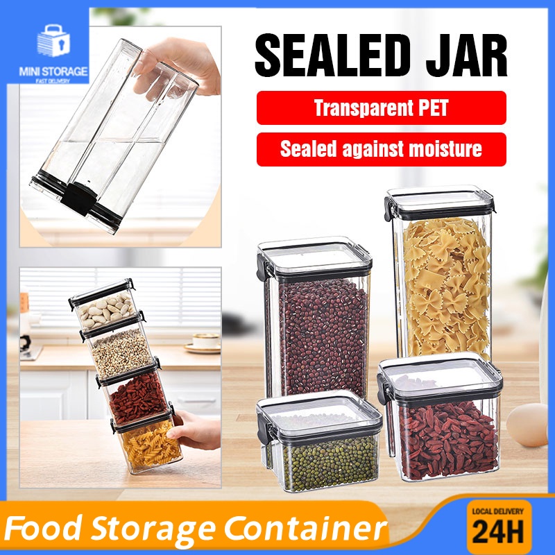 Airtight Food Storage Container Stackable Plastic Kitchen Kitchen Dry ...