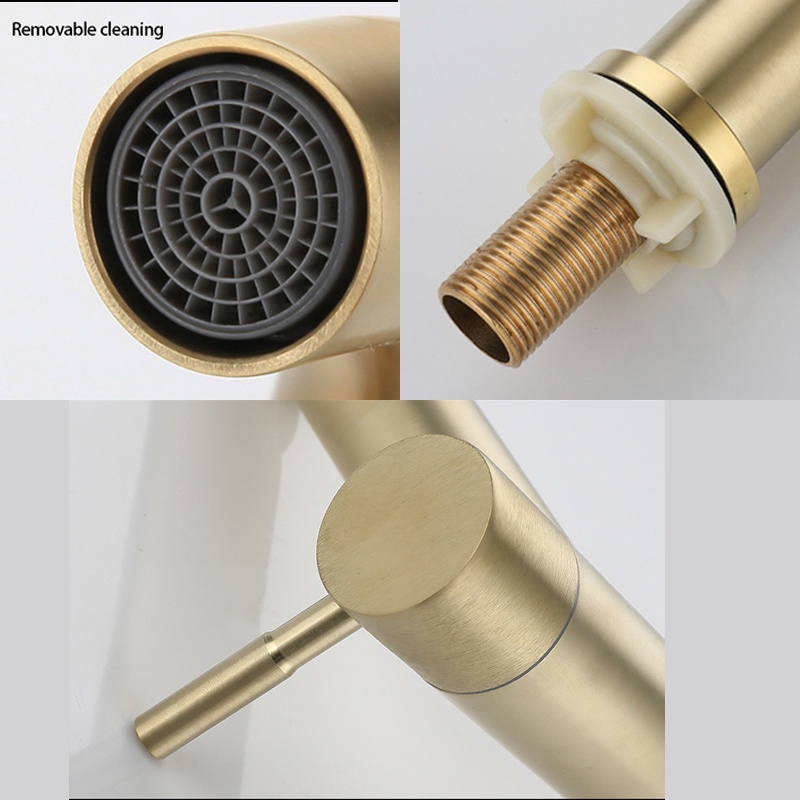 baokemo SUS304 Stainless Steel Faucet Bathroom Basin Faucets Single