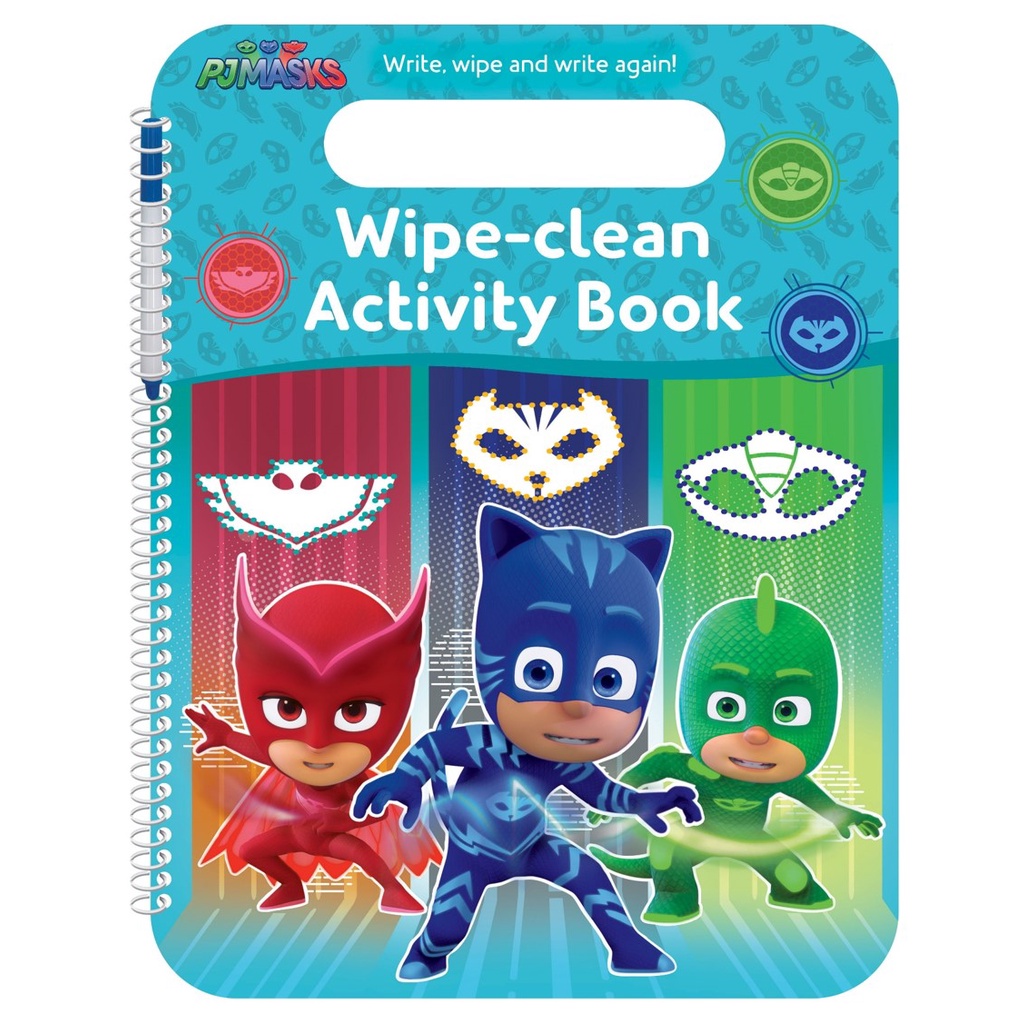PJ Masks Wipe Clean Activity Book With Pen For Kids To Read Draw Learn ...