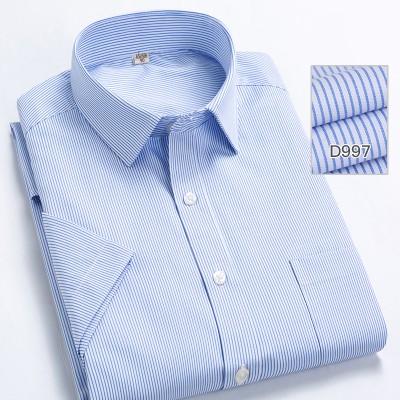 Plus Size Short Sleeve Formal Dress Shirt Men Slim Fit Business Shirts ...