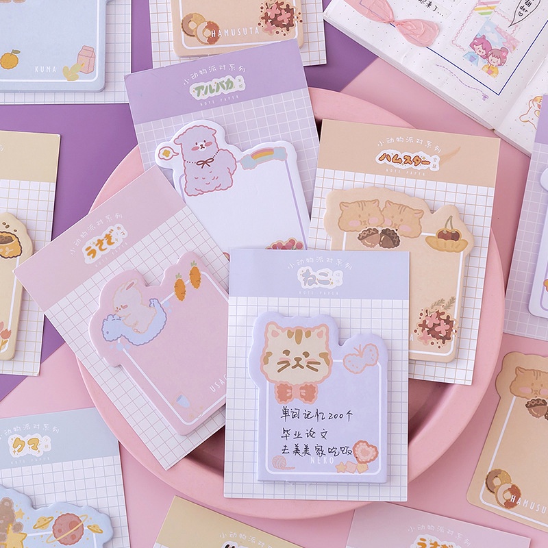 Animal Sticky Notes Cute Cartoon Chat Bubbles Memo Pad Dialog Note