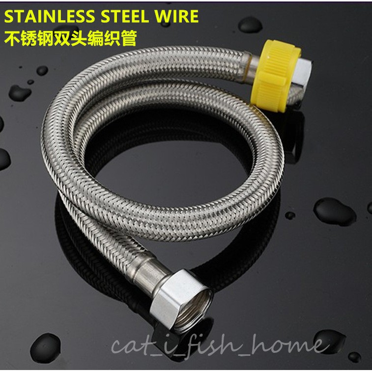 Ready stock 1pcs SUS304 Stainless Steel Braided High Pressure Flexible