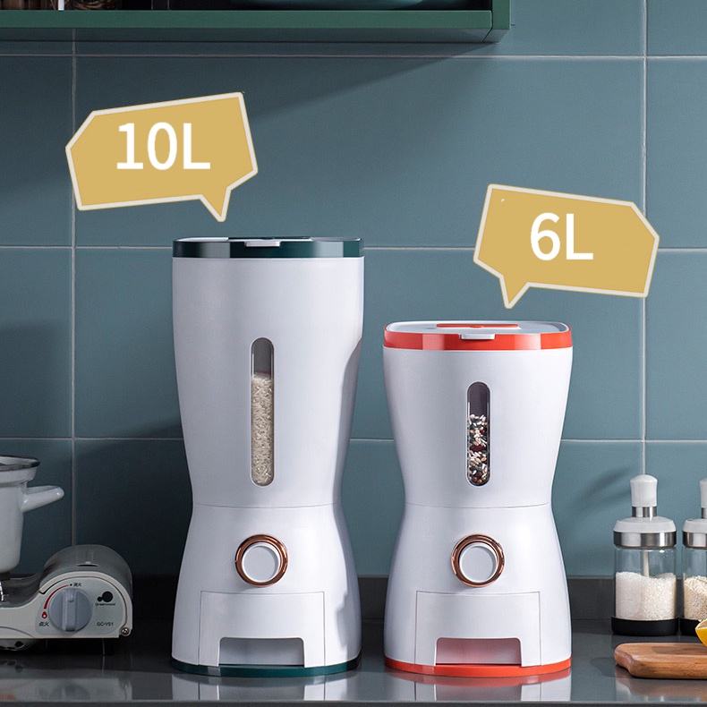 【Ready Stock】6/10L Rice Box Home Insect-Proof Rice Bucket for Kitchen ...