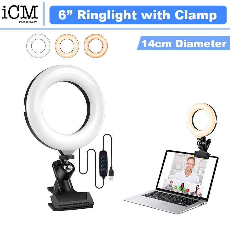 6'' LED Ring Light for Computer Laptop Video Conference Lighting with ...