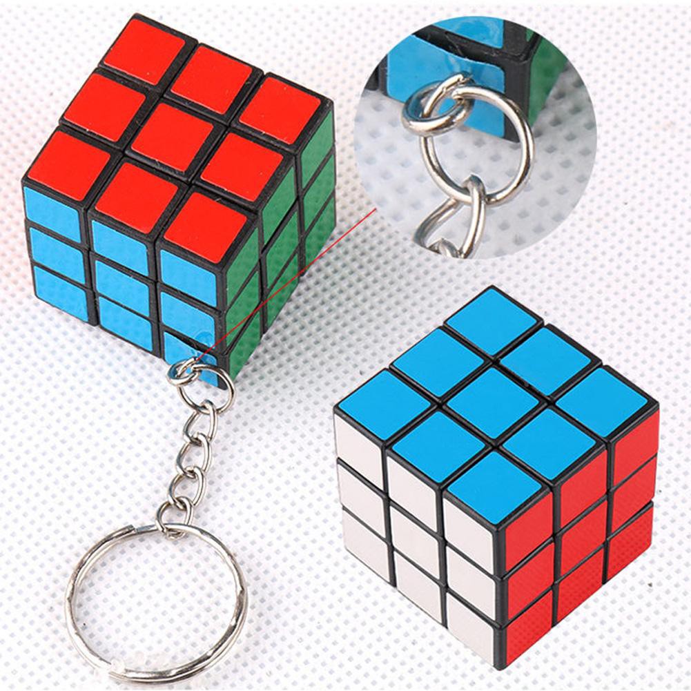 xiaorui Funny Mini 3x3 Magic Cube Game Puzzle Reduced Pressure KeyRing ...