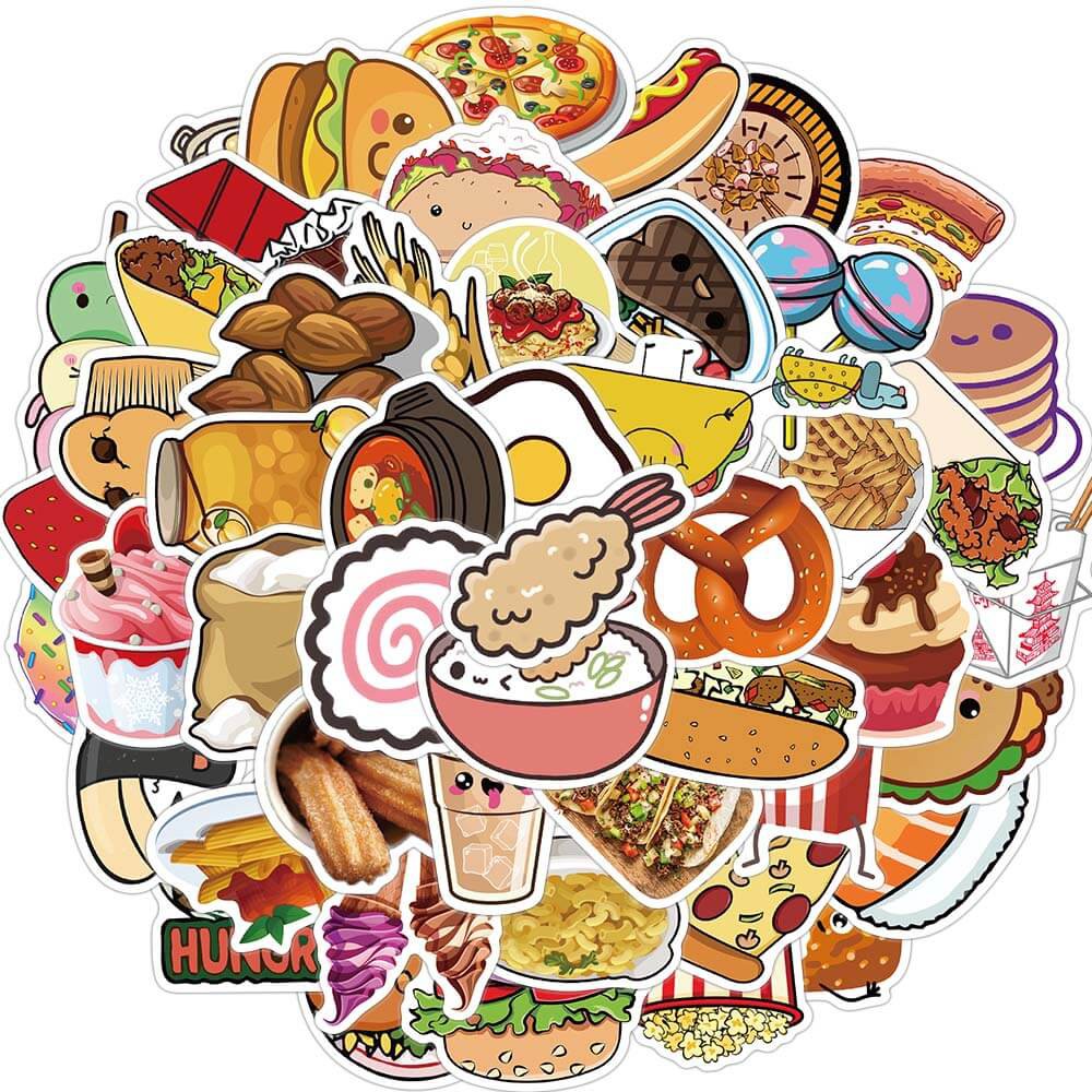 [Big Sticker] 50 Stickers Sandwich Hamburger Donut Cake Chocolate Food ...