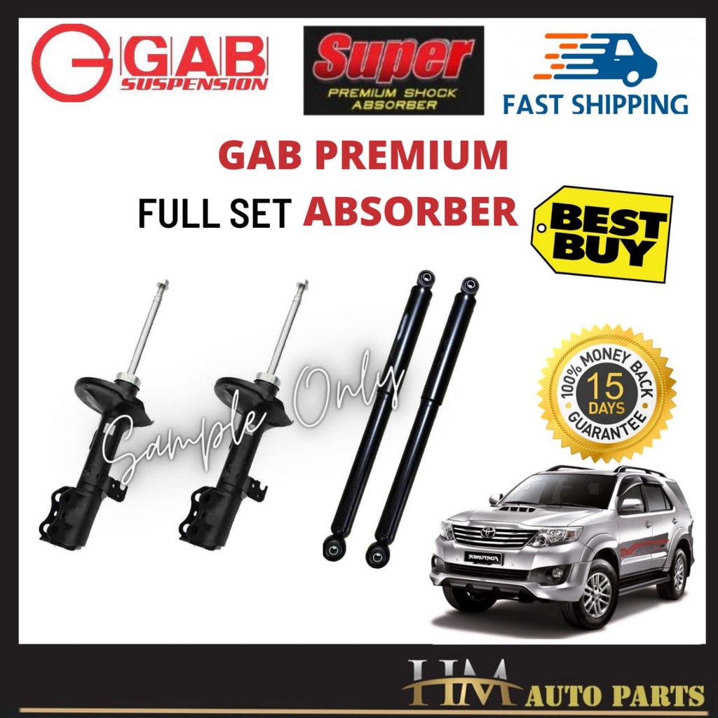 TOYOTA FORTUNER TGN51 (FULL SET) SUPER PREMIUM ABSORBER GAB BRAND ...