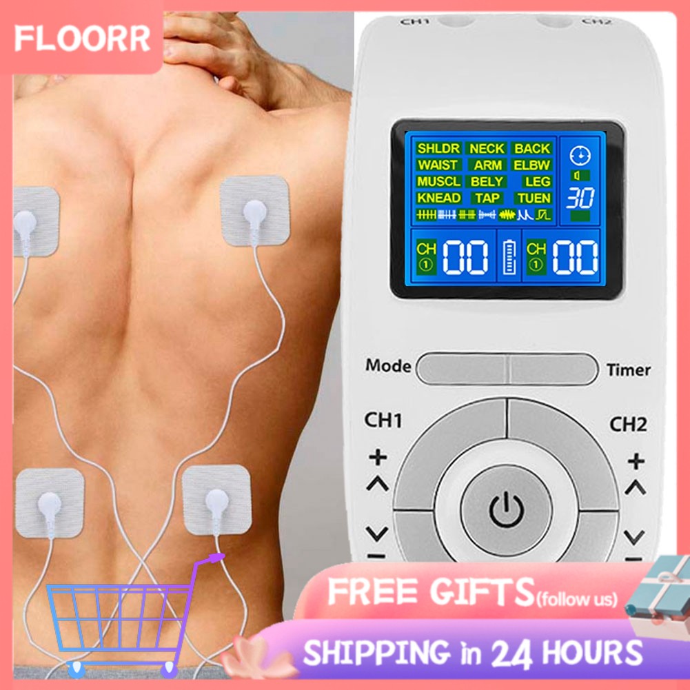Brilnurse TENS Unit 24 Modes 30 Level Intensity, Dual Channel Electric TENS  Unit Muscle Stimulator with 12 Electrode Pads, Rechargeable Muscle Massager TENS  Machine Pulse Massager for Pain Relief Black