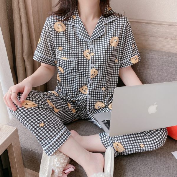 Ready stock Baju Tidur pajamas 2 pcs Women Sleepwear Sesame Street ...