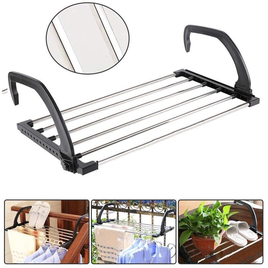 Shoe rack Clothes Drying Rack Balcony Stainless Steel Folding Towel ...