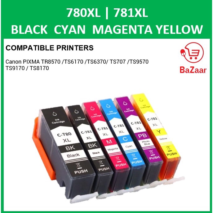 Compatible 780XL Black 781 781XL 780 Black Cyan Magenta Yellow For ...