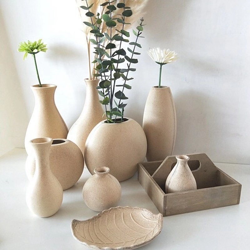 Ins Wooden Vase Nordic Creative Vase Retro Flower Pot Tabletop Home Decor
