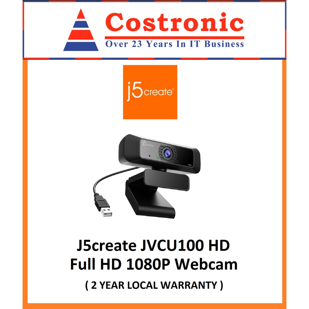 J5create JVCU100 USB Full HD webcam with 360° rotation ( 2years Local ...