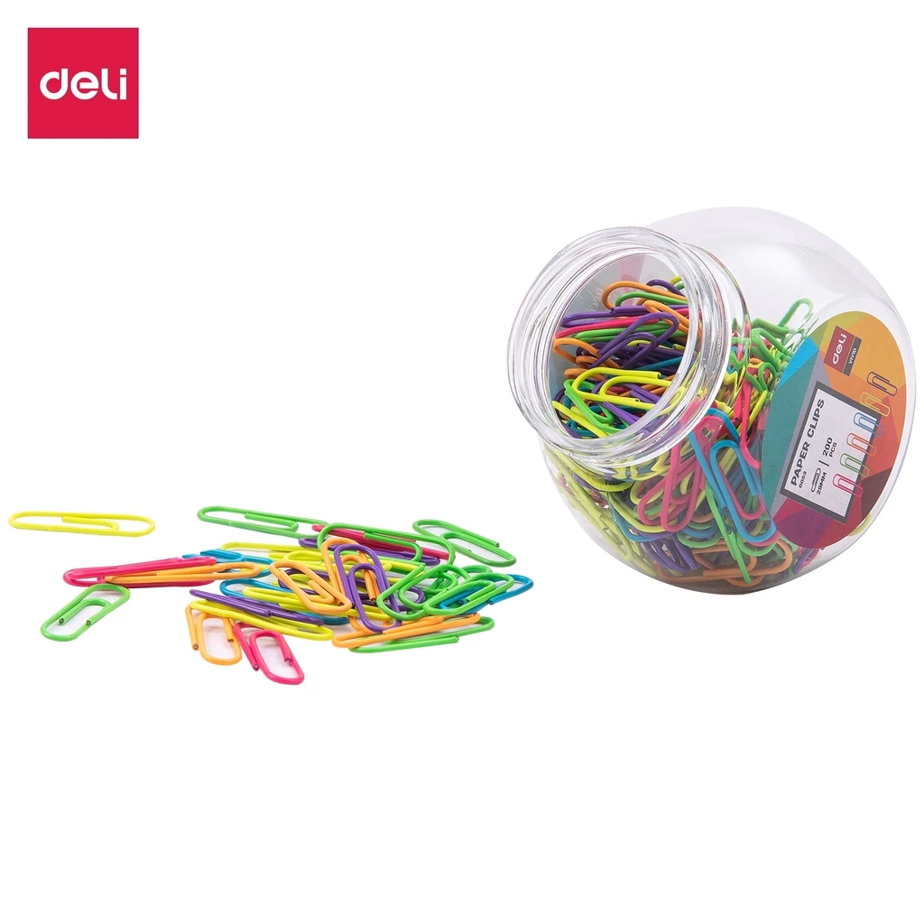 Deli Paper Clip / Klip Kertas 29 mm Multi Warna Untuk Kebutuhan Kantor E0053 - Gambar 3
