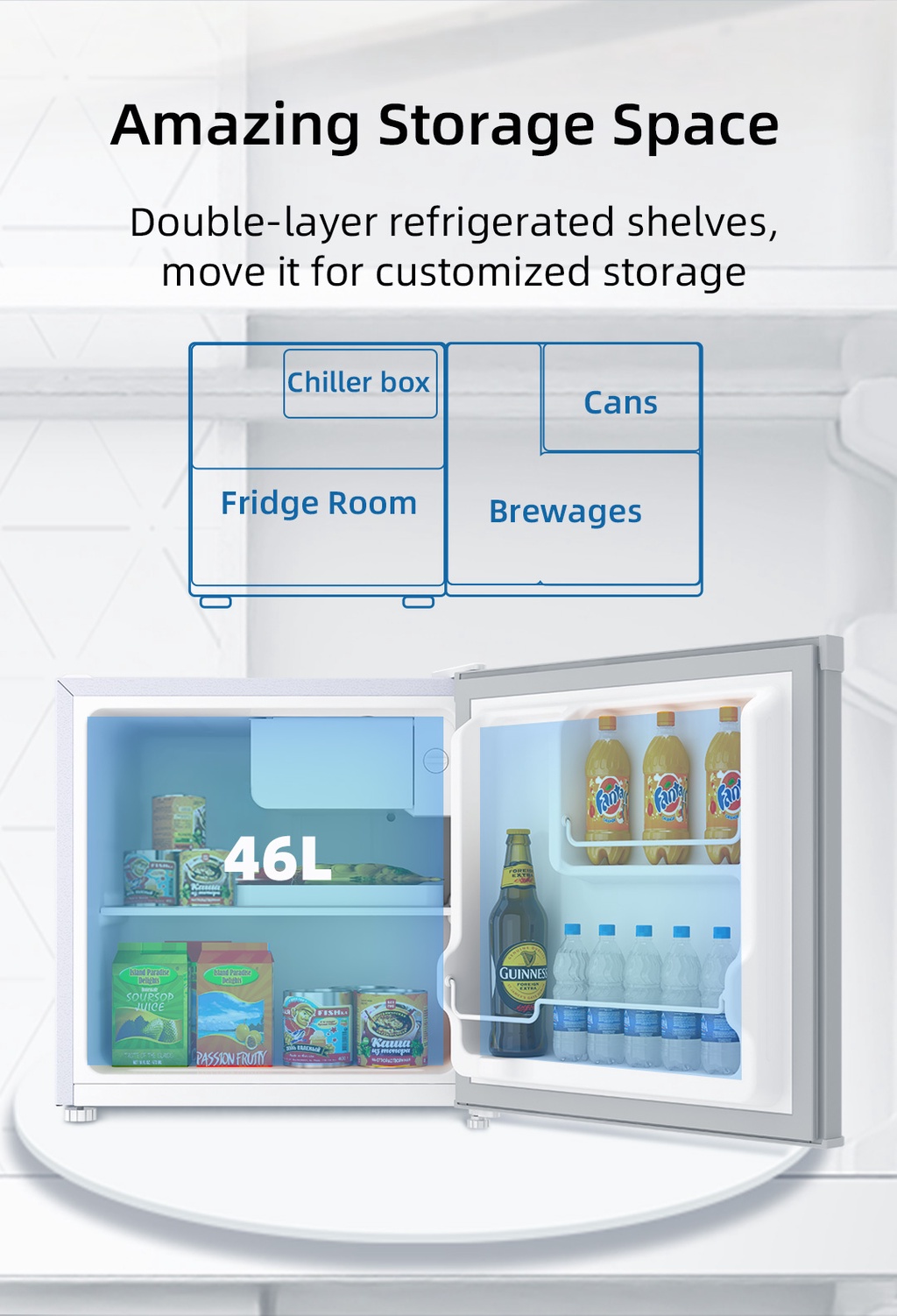 Power consumption of store a mini fridge