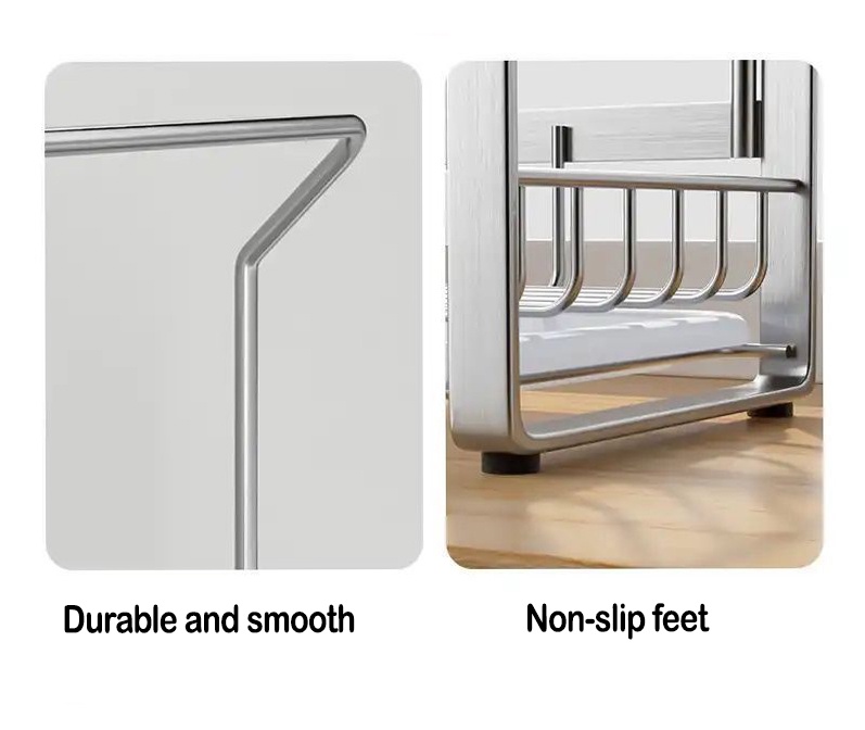 304 Stainless Steel Kitchen Rack Sink Drain Rack Brush and Sponge Sink ...