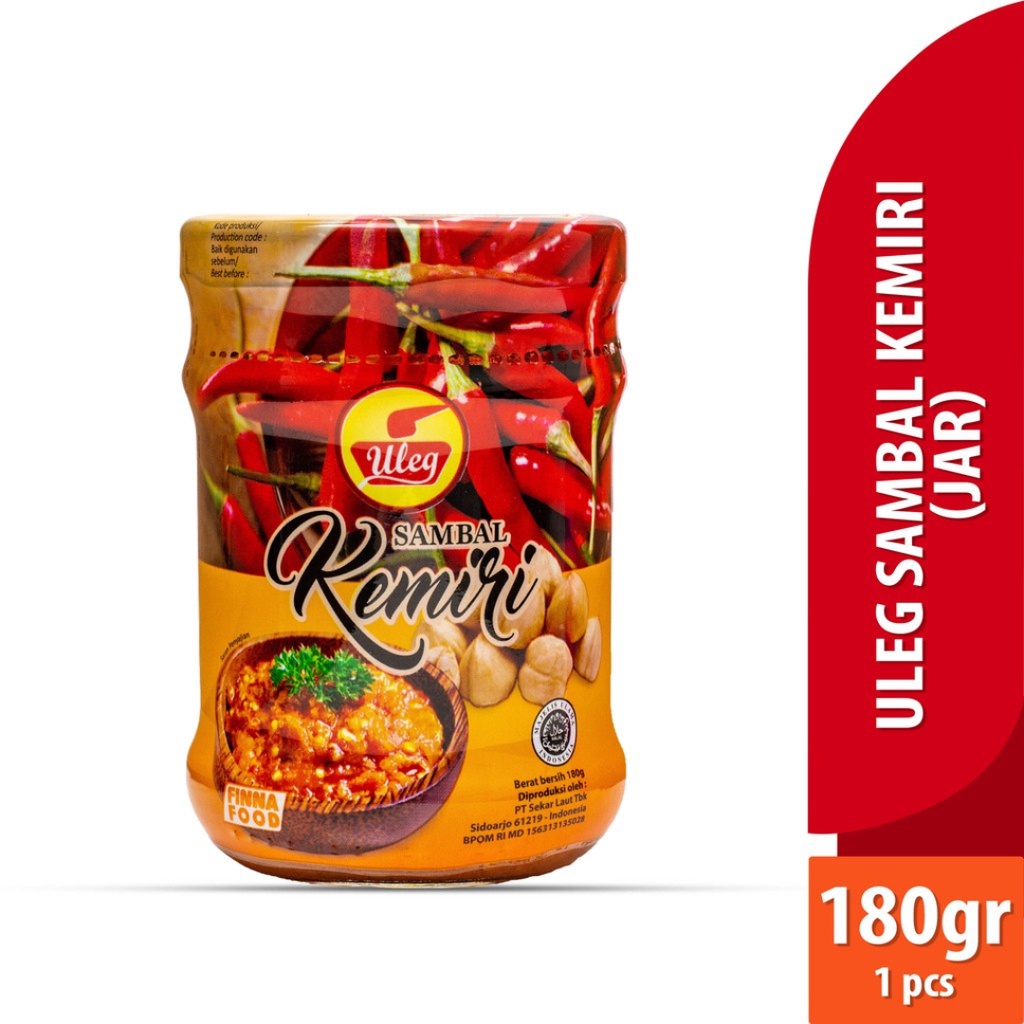 Uleg Sambal Kemiri Botol 180Gr