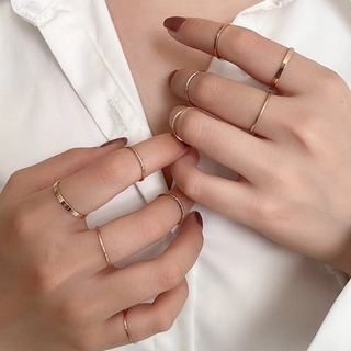 9 Pcs/set Knuckle Rings Index Finger Rings Hollow Love Rose Gold Ring Sets  For Women Girls