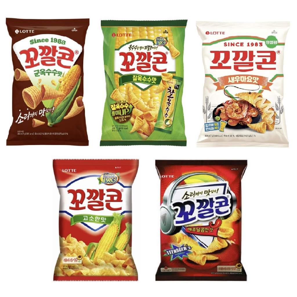 [Lotte] Popping Corn Chips korean snack Fried Glutinous Corn Shrimp