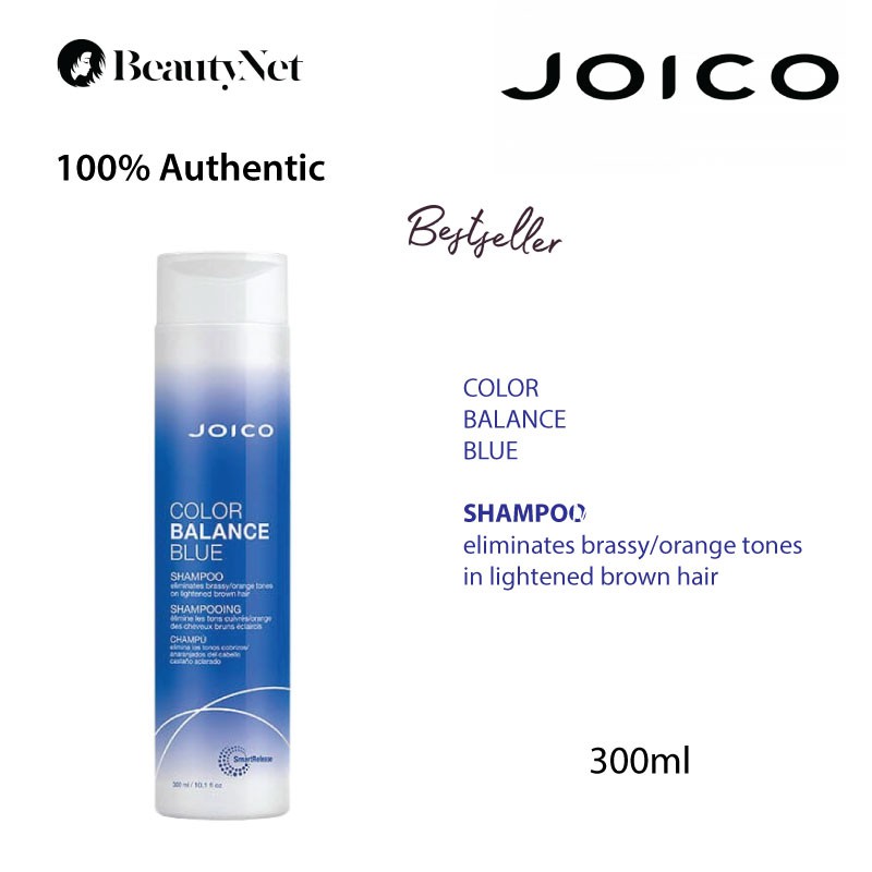 Joico Color Balance Blue Shampoo & Conditioner| For Lightened Brown Hair |  Eliminate Brassy Orange Tones | Boost Color Vibrancy | Protect Against UV