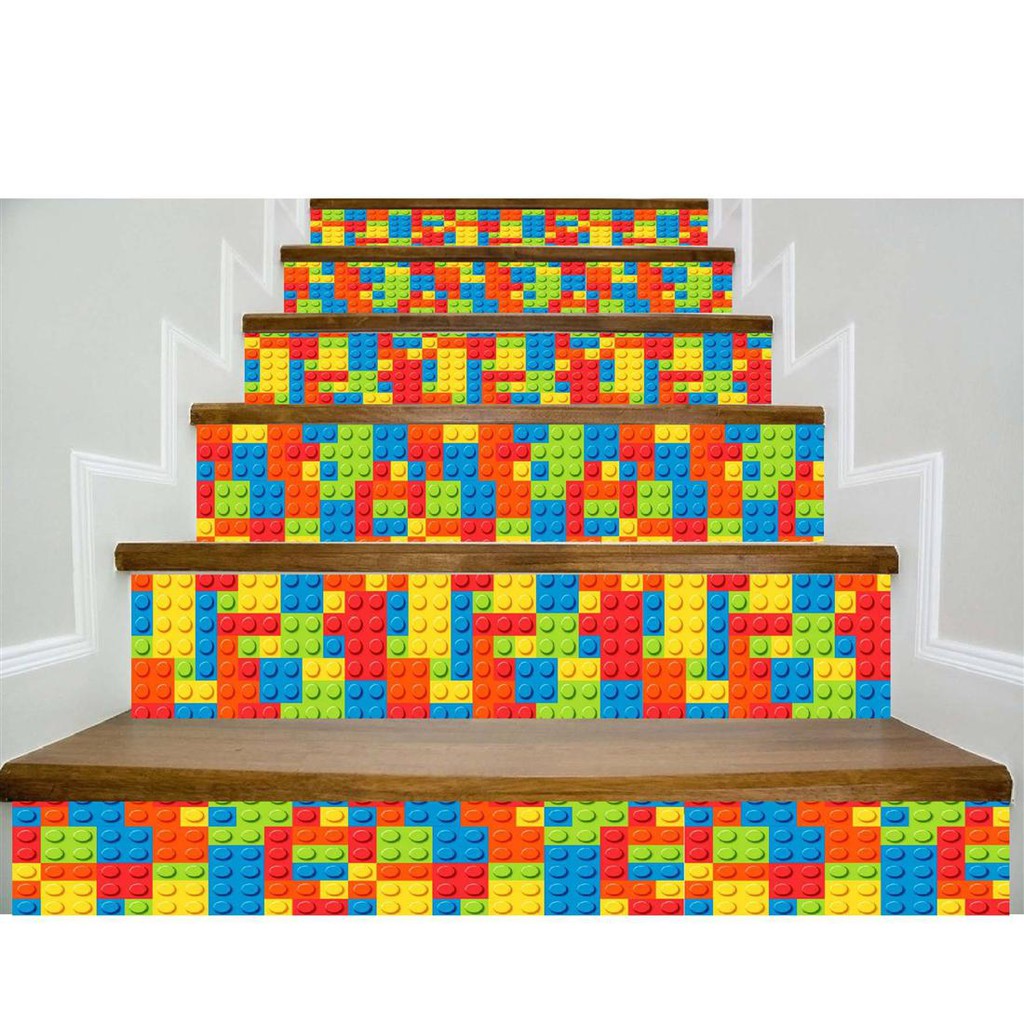 LT004 children lego 3D decoration steps stair stickers wall stickers in