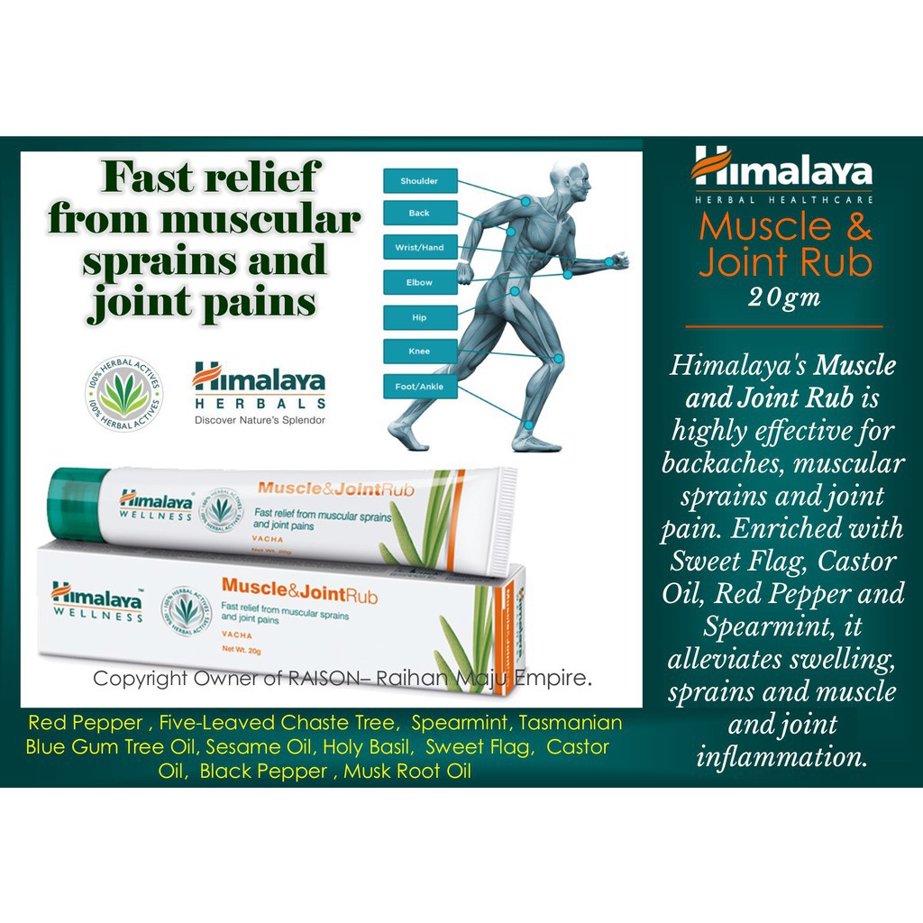 HIMALAYA Wellness Muscle & Joint Rub 20g (Muscular sprains, Joint pains