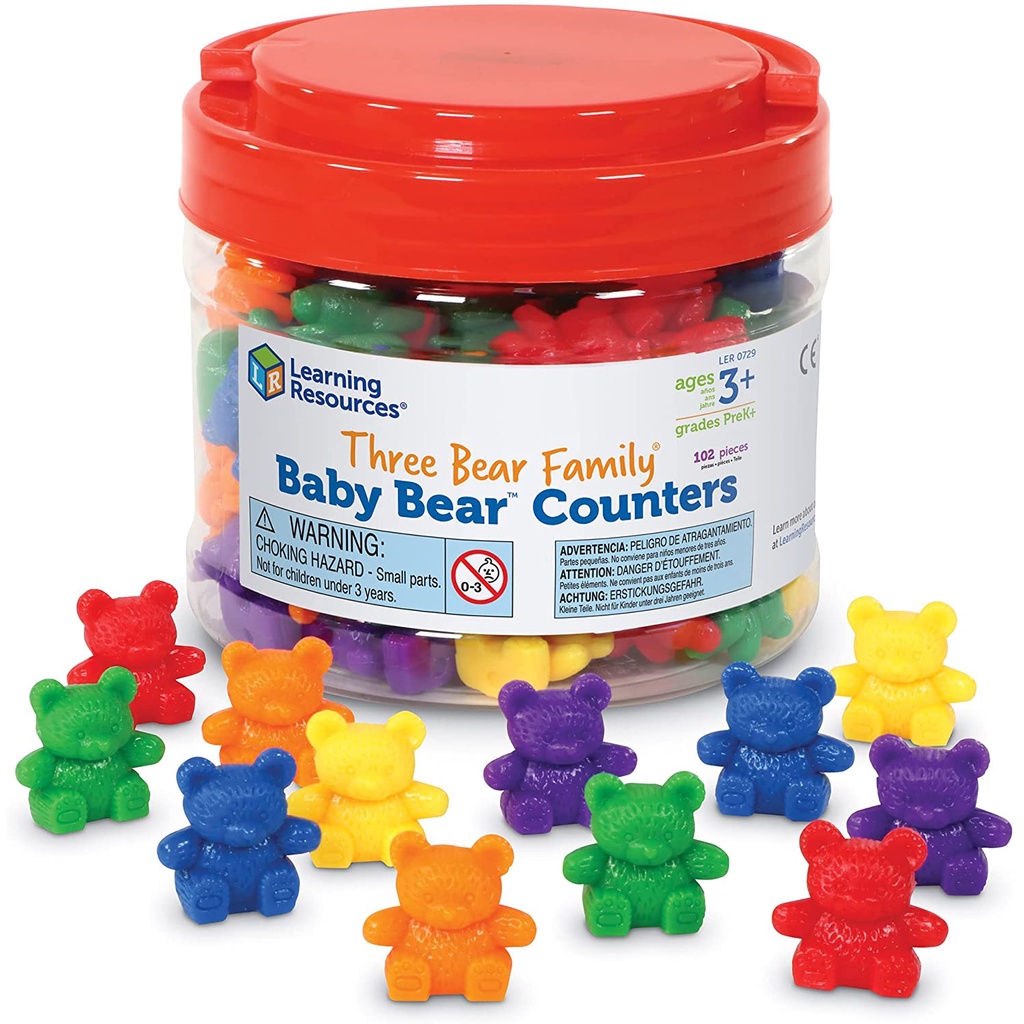 Learning Resources BABY BEAR Counters 6 colors SMALL BEARS Educational ...