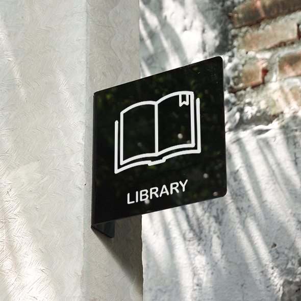INPI HOUSE Signage Library - Reading Area Sign, Library - Wall Sign ...
