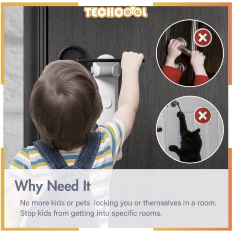 Door Lever Lock Baby Proofing Door handle Lock Child proofing Door Knob Lock Easy to Install and
