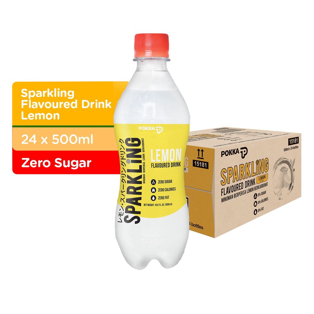 Pokka Sparkling Water Lemon Zero Sugar (500ml x 24) Carton Shopee