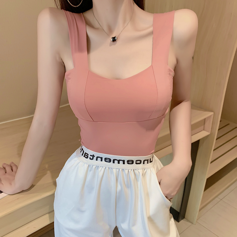 U Neck Sleeveless Summer Crop Top White Black Casual Basic Tank Tops ...