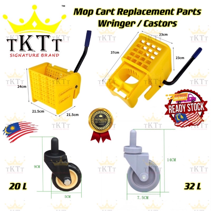 TKTT TM️ Mop Cart Replacement Spare Parts Mop Cart Wringer Castors ...
