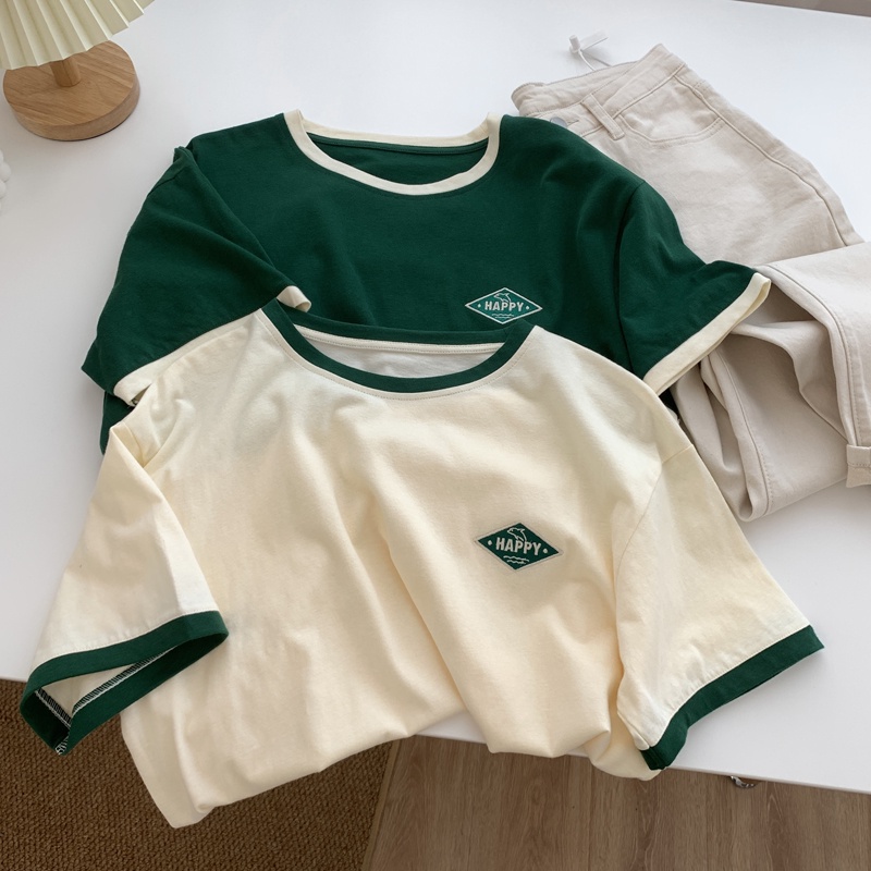 Korean Style Print Oversize Summer Short sleeve T shirt Clothing Tops Women Losse 2022 Tees