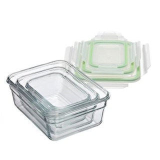 Glasslock Handy Rectangular Tempered Glass Food Container Set of 2