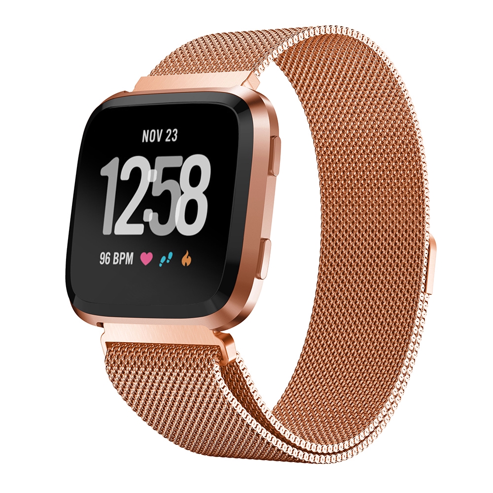 Stainless Steel Metal Watch Band Strap for Fitbit Versa 2 Versa Lite Versa Milanese Loop Magnetic Replacement for Versa 2 Wrist Shopee Singapore