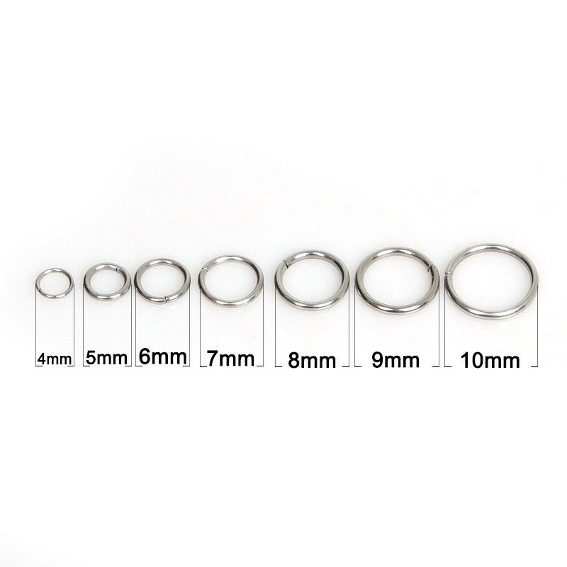 200Pcs 4/5/6//7/8/9/10mm Stainless Steel Jump Rings for Jewelry Craft