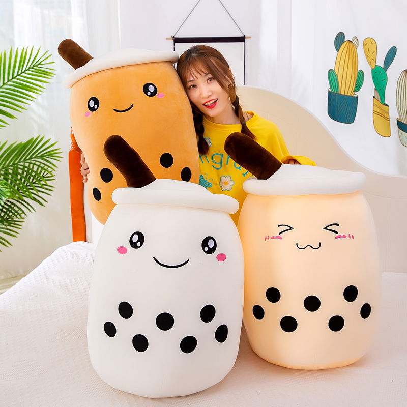 Kawaii Bubble Tea Plush Stuffed Milk Tea Cup Pillow Toy - China