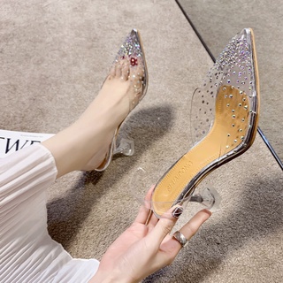 Gold on sale transparent heels