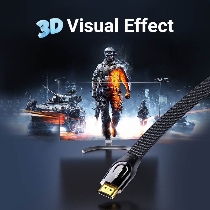 VENTION Kabel Hdmi High Speed Nylon Braided 4K Premium Quality - Gambar 3